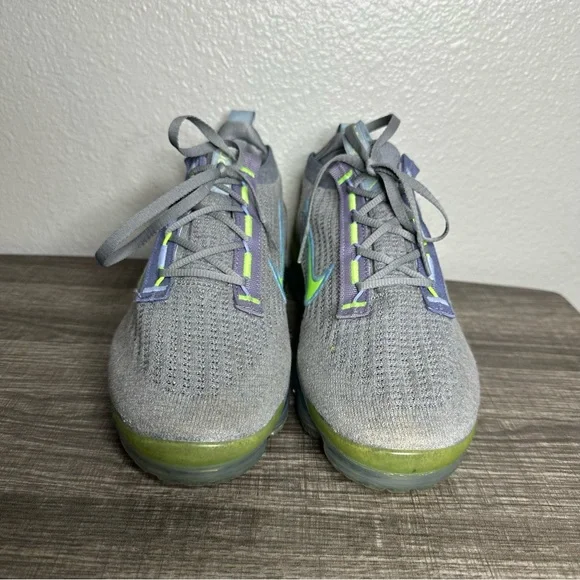 Nike Air Vapormax 2021 Flyknit Gray & Lime Men’s Training Sneaker Size Size 10 - Picture 3 of 10